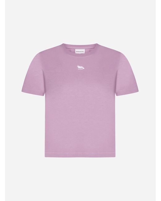 Maison Kitsuné Pink Baby Fox Patch Cotton T-shirt