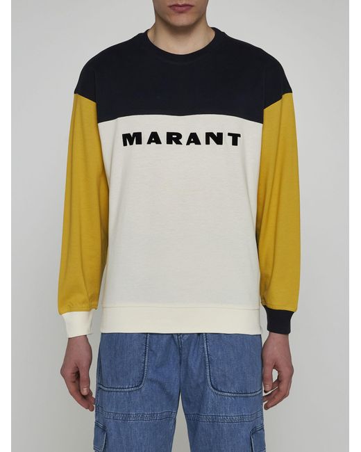 Isabel Marant Black Aftone Color-block Cotton Sweatshirt for men