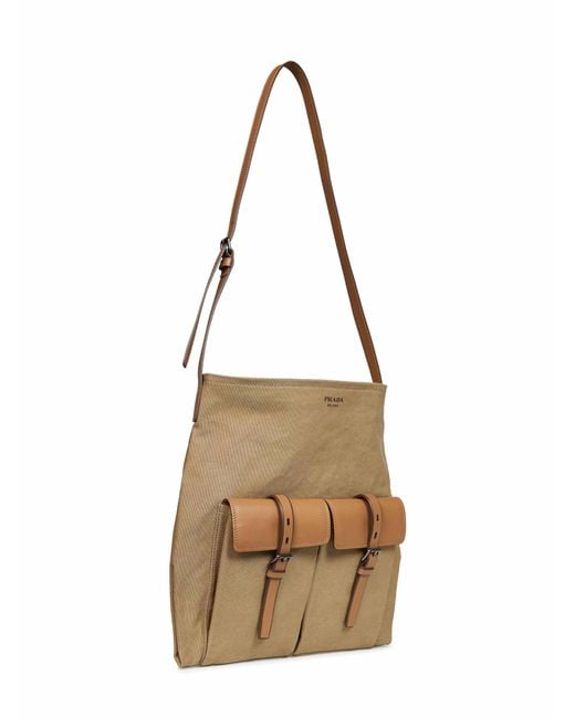 PRADA VIAGGIO Natural Khaki Prada Route Crossbody Bag for men