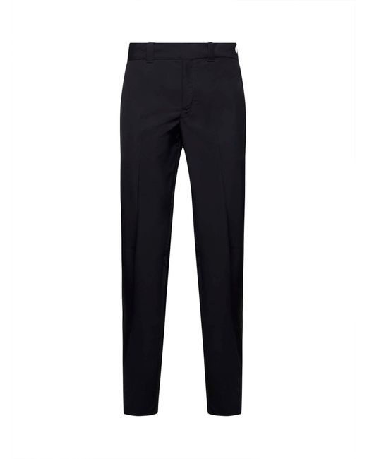 Prada Abbigliamento Blue Wool Blend Tailored Trousers for men