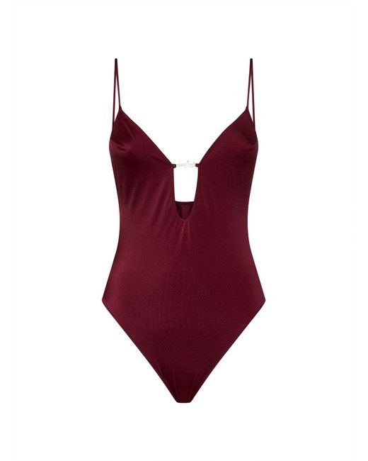Mc2 Saint Barth Red One-Piece Swimsuit Crunchy Plate