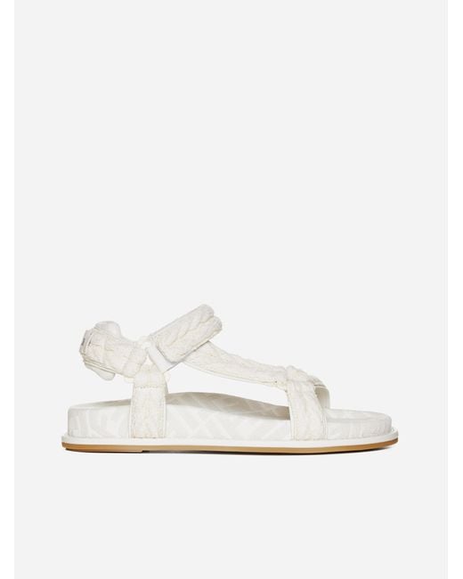 Fendi White Braided Sport Sandals