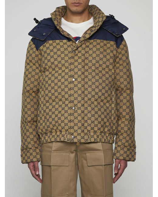 Gucci Multicolor Quilted GG Cotton-blend Down Jacket for men