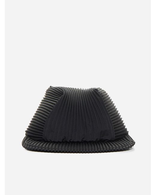 Homme Plissé Issey Miyake Black Pleated Fabric Cap for men