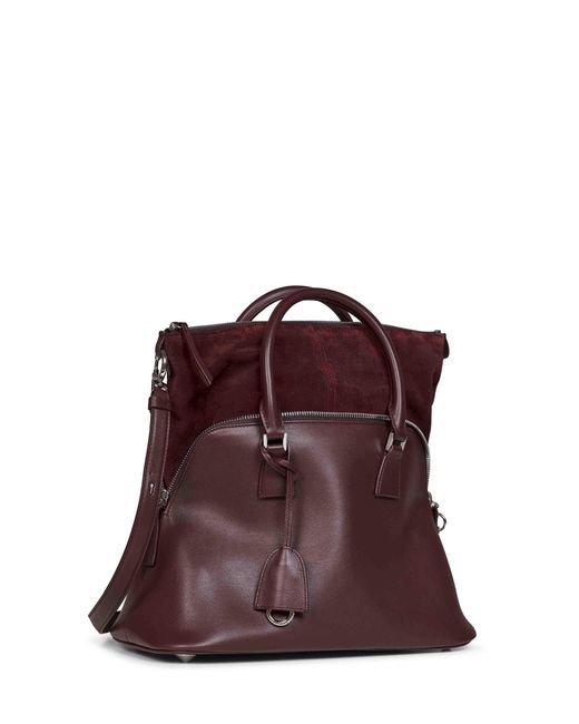 Maison Margiela Purple Burgundy 5Ac Soft Medium Handbag