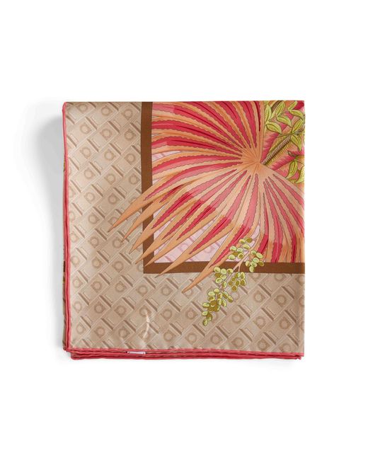 Ferragamo Pink Dune Print Silk Twill Scarf