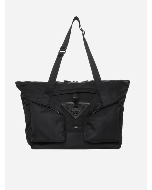 Prada Black Re-nylon Duffle Bag for men