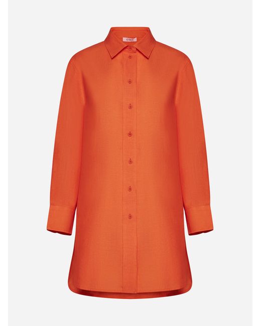 Eres Orange Mignonette Linen Shirt