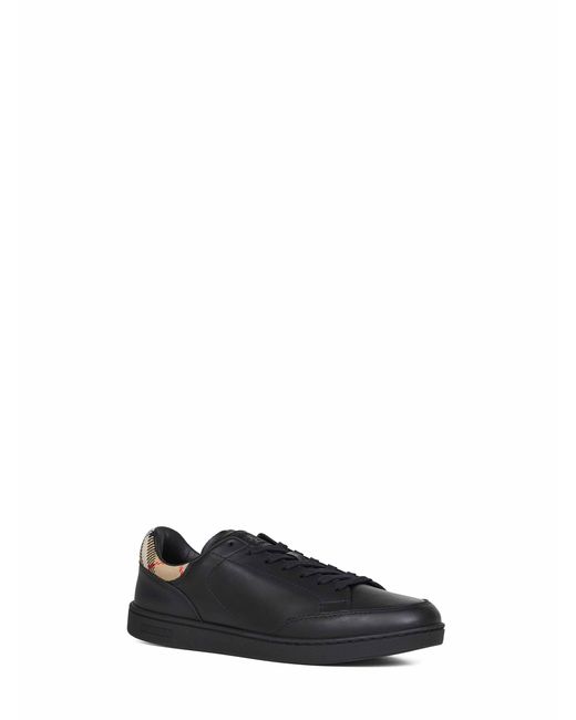 Burberry Black Calf Leather Set Sneakers for men