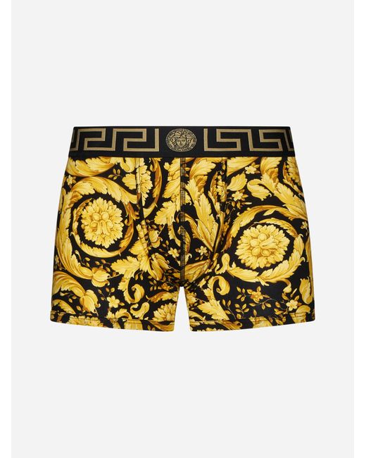 Versace Metallic Barocco Print Cotton Boxer Shorts for men