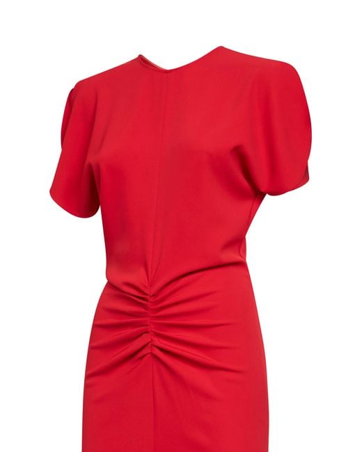 Blanca Vita Fire Cady Arteta Midi Dress With Gathered Detailing