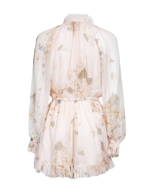 Zimmermann White Hydrangea Viscose Balance Playsuit