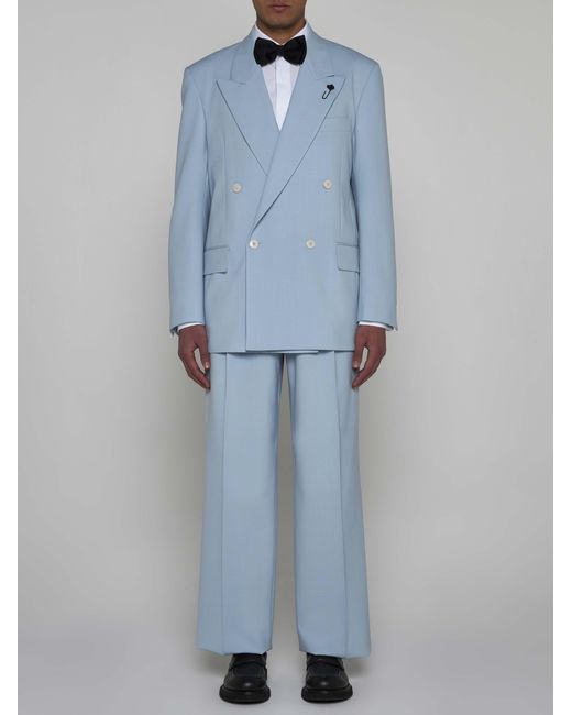 Lardini Blue Miami Wool-blend Trousers for men