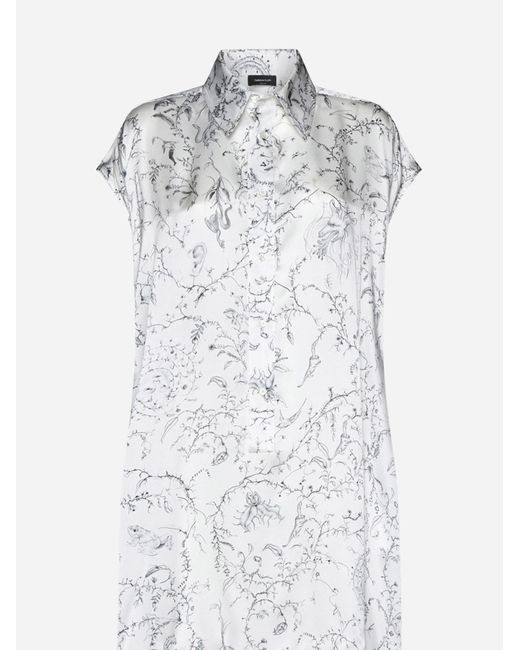 Fabiana Filippi White Print Silk Long Dress