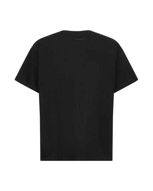 MM6 by Maison Martin Margiela Black Jersey Trompe L'Oeil T-Shirt for men