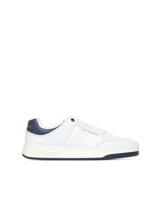 Saint Laurent White Sl61 Leather Sneakers for men