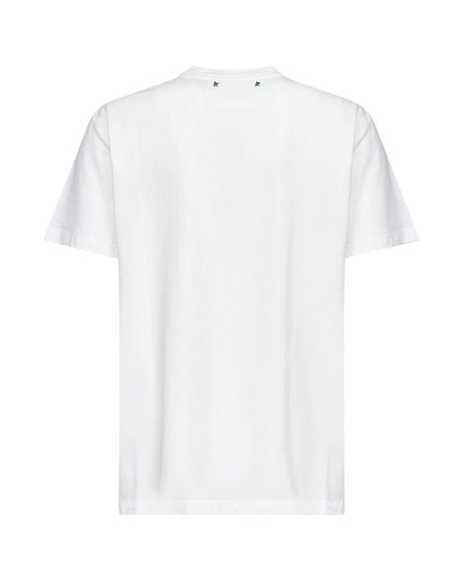 Golden Goose Deluxe Brand White Cotton Cabochon Crystal Embellished T-Shirt