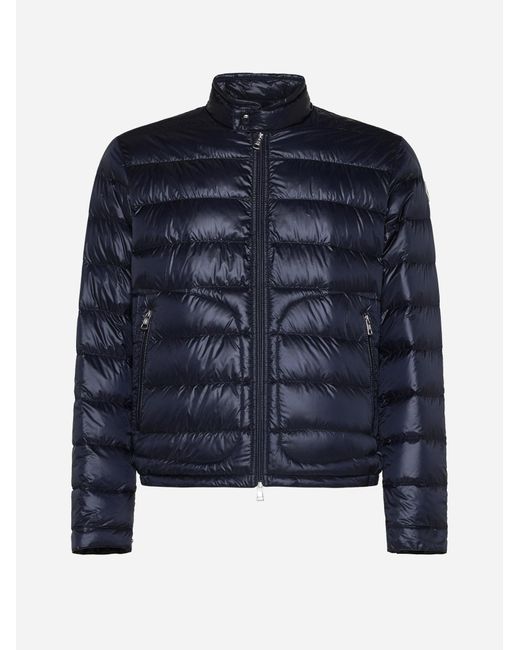 Moncler Blue Acorus Quilted Nylon Down Jacket for men