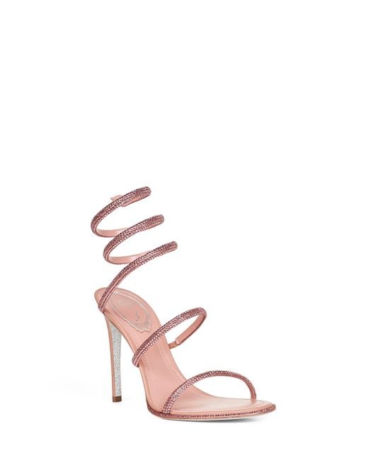 Rene Caovilla Pink Phard Cleo 105 Jeweled Sandals