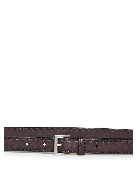 Prada White Coffee Antiqued Nappa Leather Belt