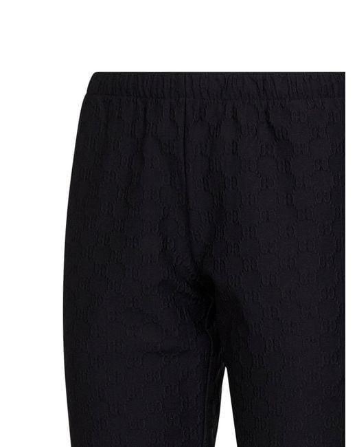 Gucci Black Gg Jacquard Jersey Capri Pants