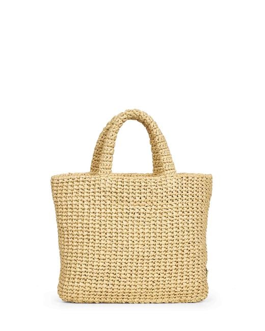Prada Metallic Natural Small Tote Bag