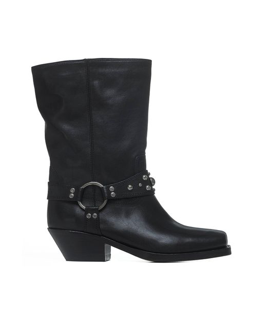 Isabel Marant Black Antya Leather Ankle Boots
