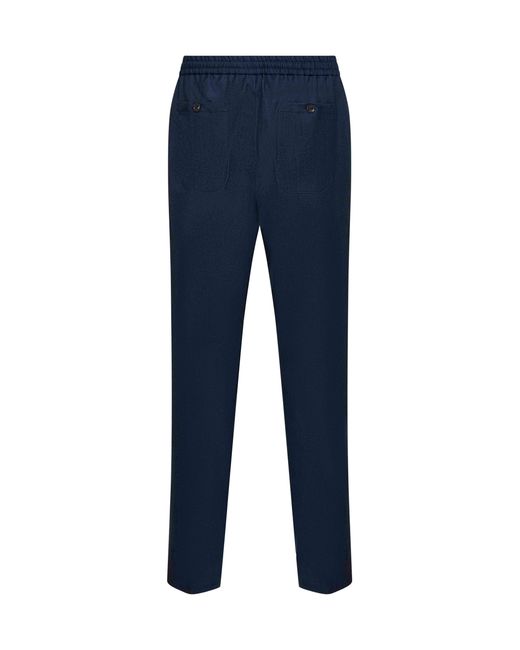 Etro Blue Wool And Linen Jogger Trousers for men