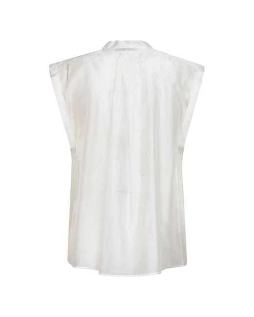 Blanca Vita White Voile Calicia Sleeveless Shirt