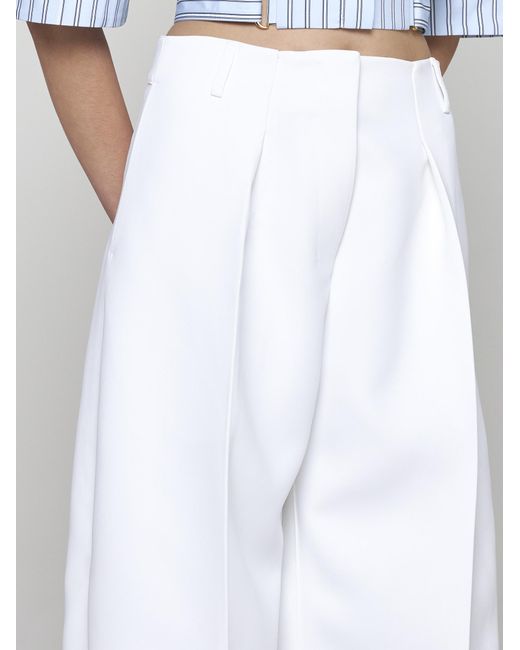 Jacquemus White Ovalo Trousers
