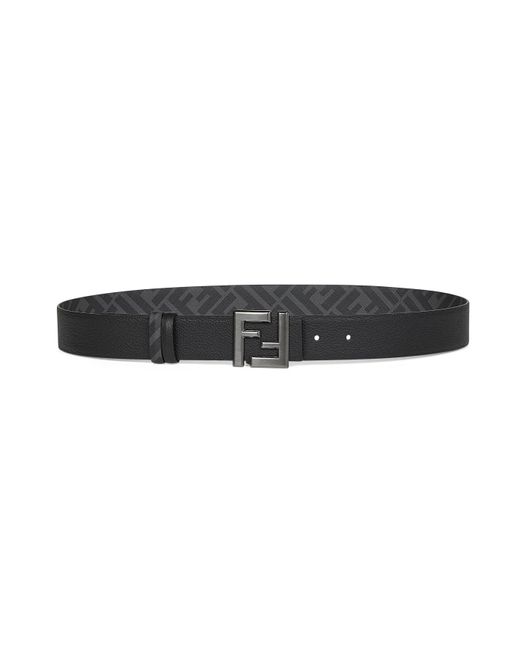 Fendi Black Squared Ff Reversible Belt for men