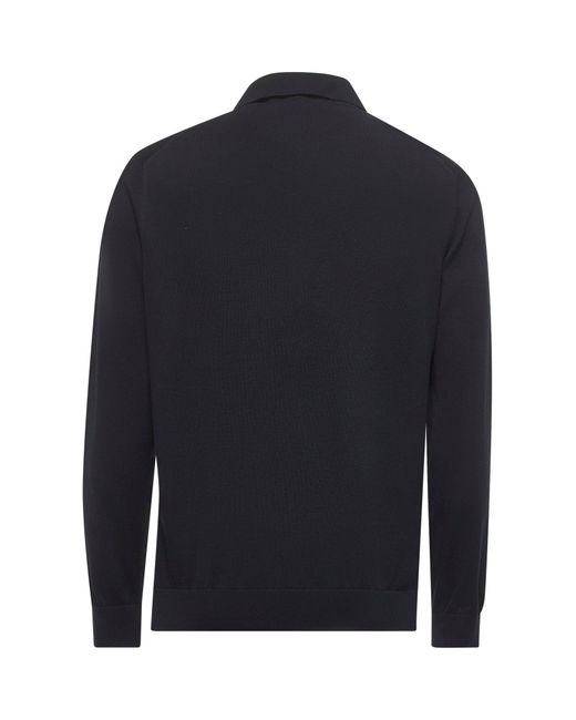 D 40 Blue Cotton Knit Polo Shirt for men