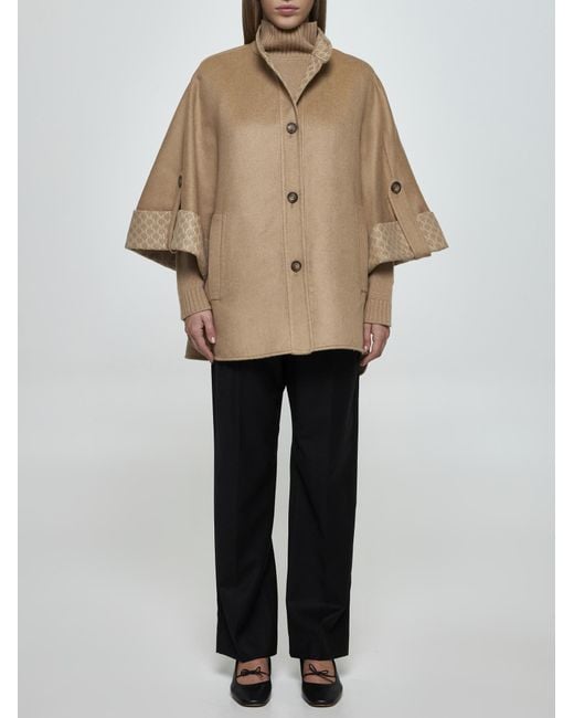 Max Mara Natural Marina Wool And Cashmere Cape