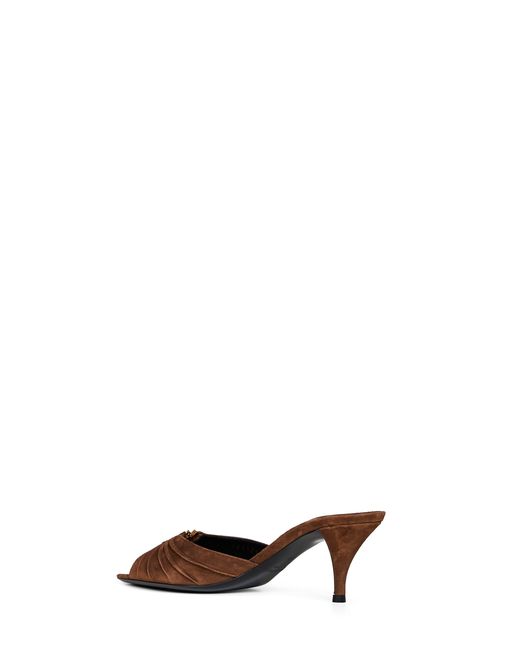 Saint Laurent Multicolor Dark Havana Suede Babylone Mules