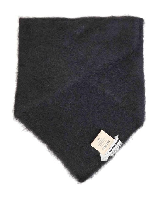 Uma Wang Black Alpaca-Blend Triangular Scarf