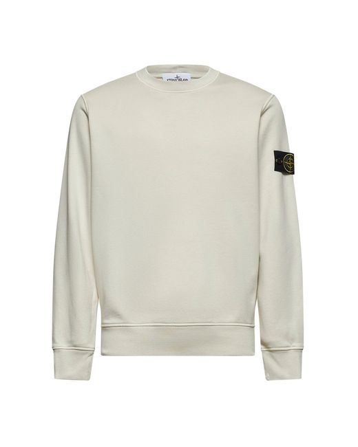 Felpa Girocollo di Stone Island in White da Uomo