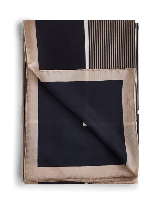 Saint Laurent Black Striped Silk Charmeuse Cassandre Stole for men