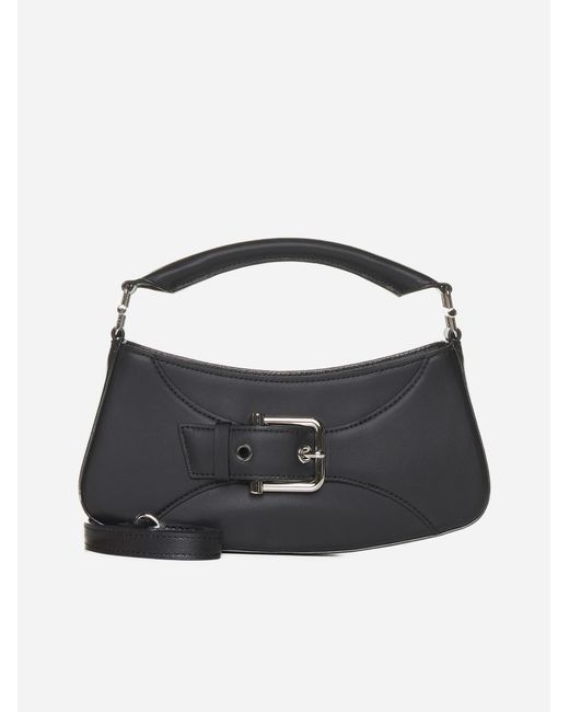 OSOI Belted Brocle Small Leather Bag in Black