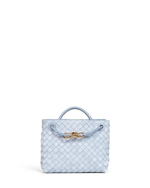Bottega Veneta Blue Mineral Small Andiamo Top Handle Bag
