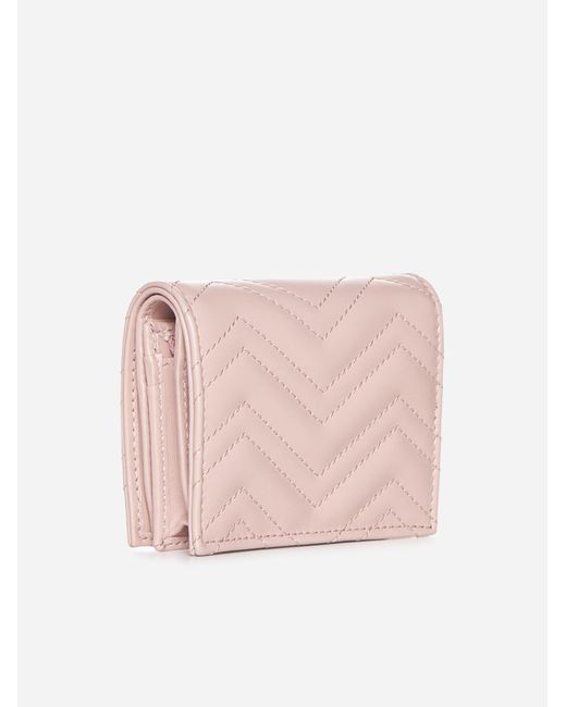 Gucci Pink GG Marmont Quilted Leather Wallet
