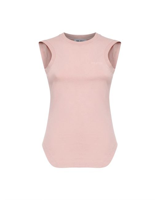 The Attico Pink Rose Cotton Jersey "Reese" Tank Top