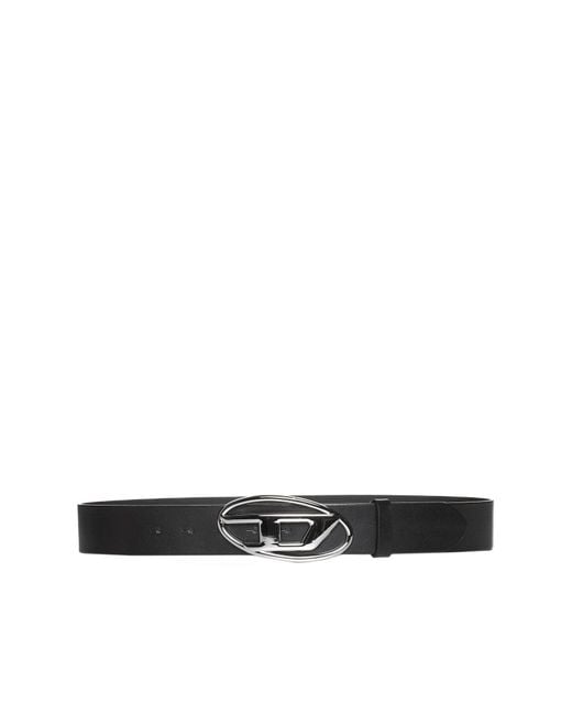 DIESEL White Belt With D-Logo Buckle