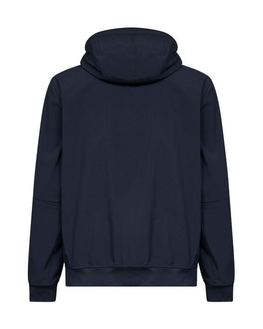 Stone Island Blue Soft Shell-R Hooded Jacket for men