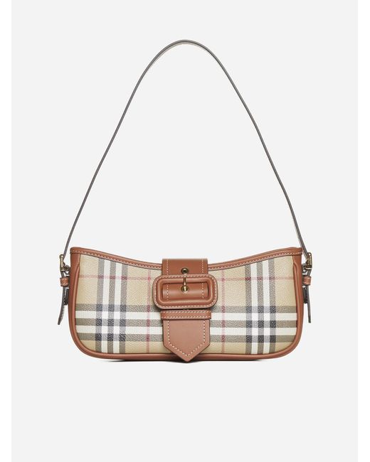 Burberry Sling Check Canvas Bag in White Lyst UK