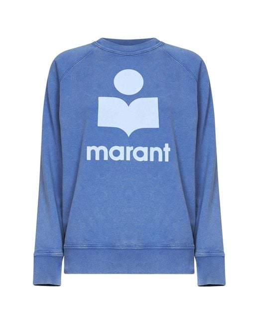 Isabel Marant Blue Cotton Blend Millyny Logo Sweatshirt