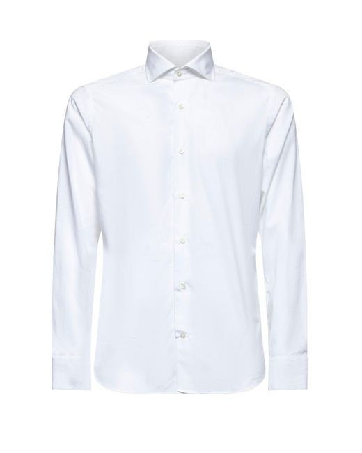 D 40 White Poplin Classic Shirt for men