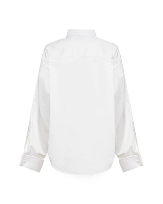 Balenciaga White Cotton Organza And Silk Poplin Classic Shirt