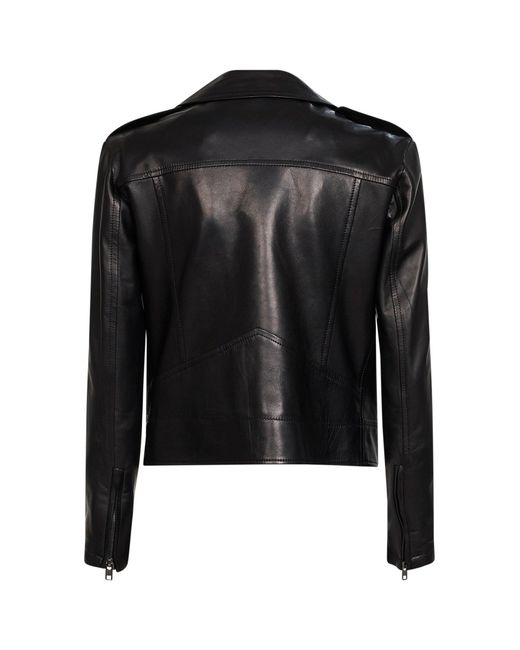 Salvatore Santoro Black Plongé Nappa Leather Biker Jacket