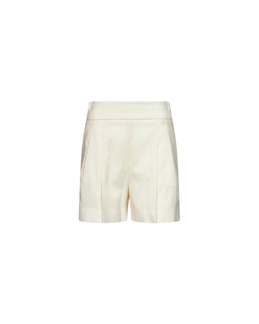 Max Mara White Ivory Lightweight Wool Canvas Mxmpittura Shorts