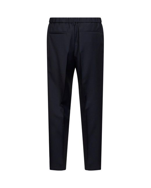 Jil Sander Blue Dark Wool And Mohair Tapered Trousers for men